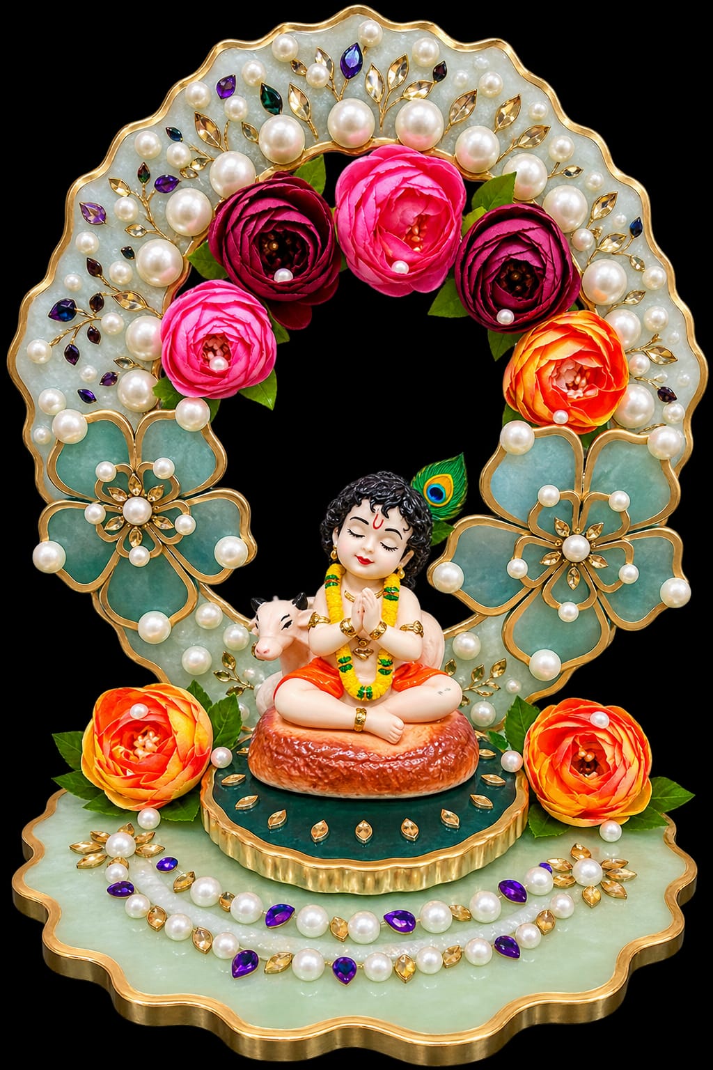 Krishna Darbaar – Handmade Decorative Bal Krishna Resin Art