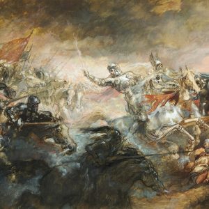 Epic Medieval Battle Canvas Wall Art – Historic War Painting for Home & Office Décor
