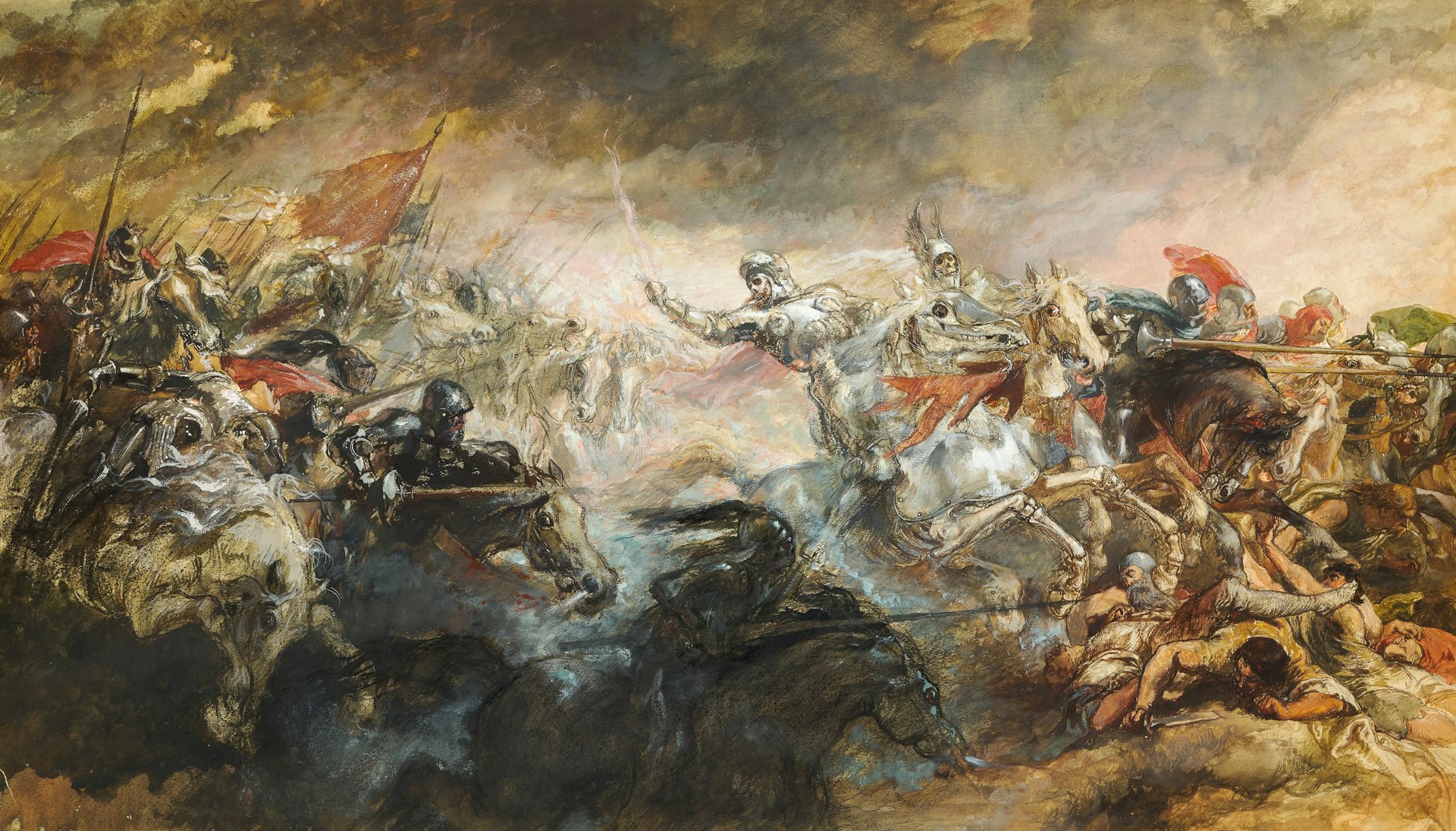 Epic Medieval Battle Canvas Wall Art – Historic War Painting for Home & Office Décor