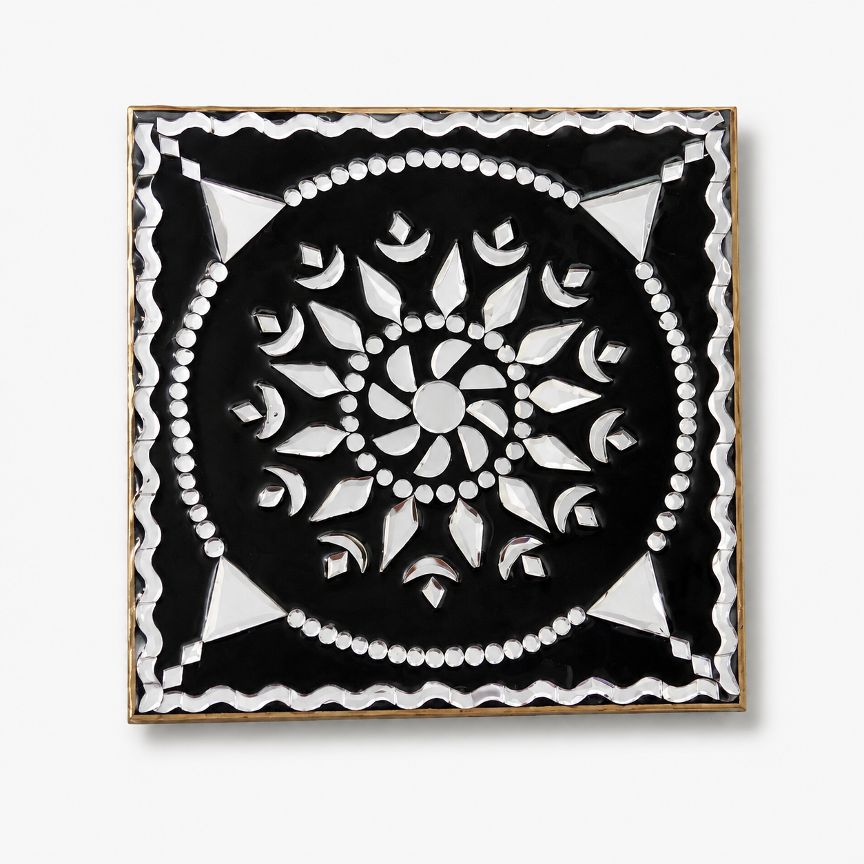 Midnight Noor – Black Mosaic Mirror Wall Art