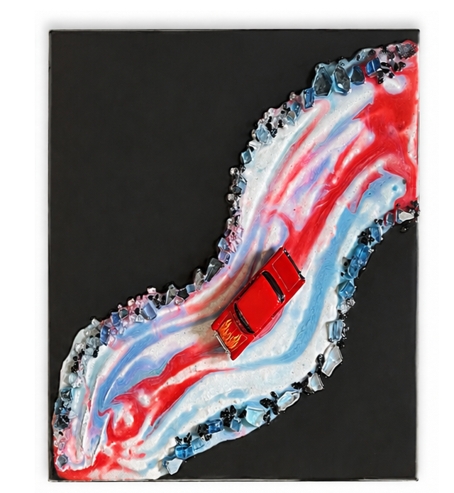 black Color painting with car