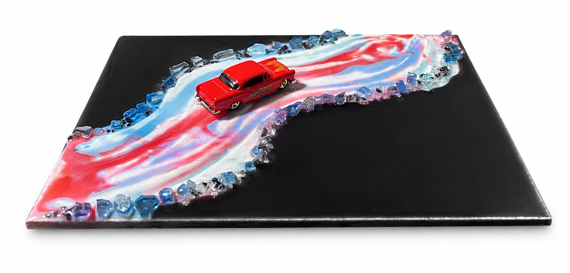 black Color painting with car - Image 3