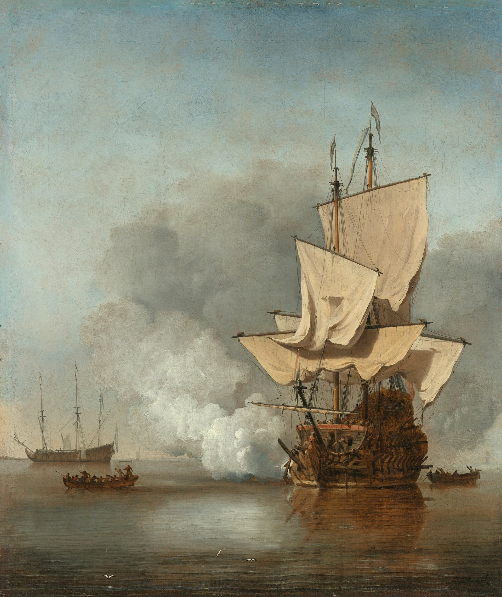 Classic Sailing Ship Canvas Wall Art – Vintage Maritime Seascape Painting for Home & Office Décor