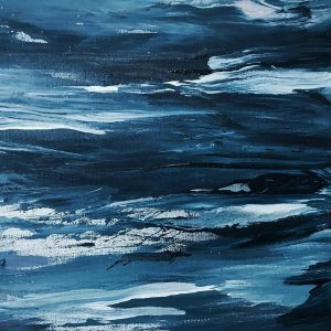 Abstract Blue Ocean Canvas Wall Art – Modern Coastal Painting for Home & Office Décor