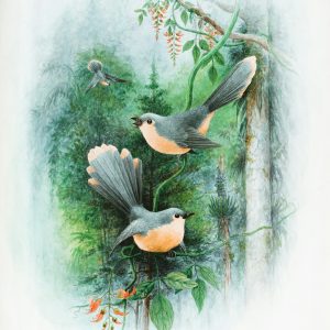 Vintage Songbirds Canvas Wall Art – Botanical Bird Illustration for Home & Office Décor