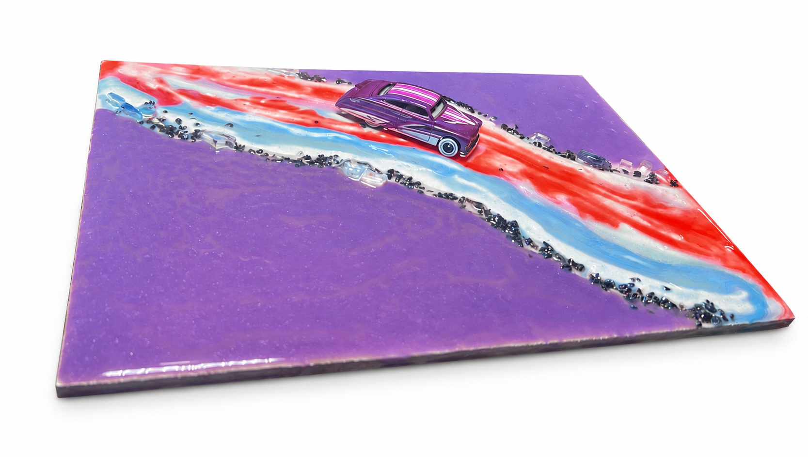 Puple painting with car - Image 3