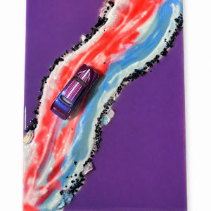 Puple painting with car