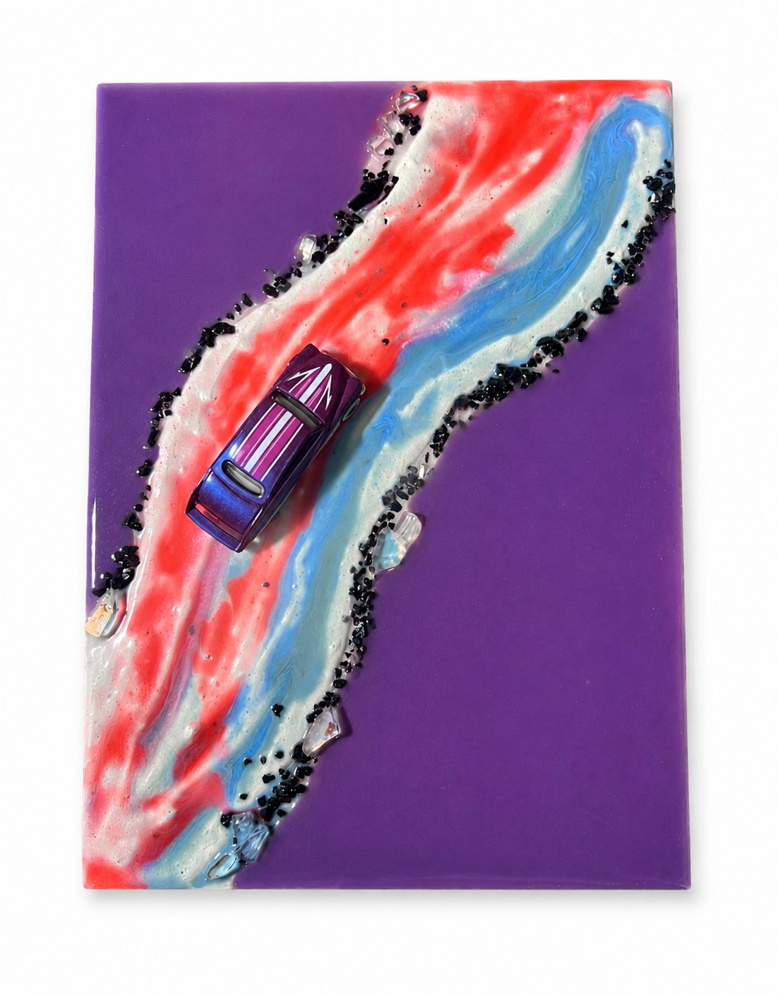 Puple painting with car